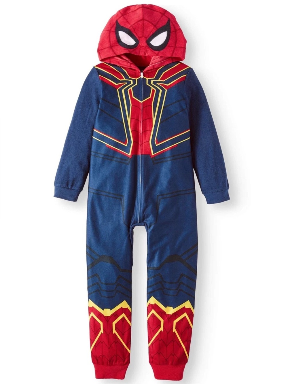 Spider-Man Inspired Kids Hooded Superhero Onesie - Red & Blue